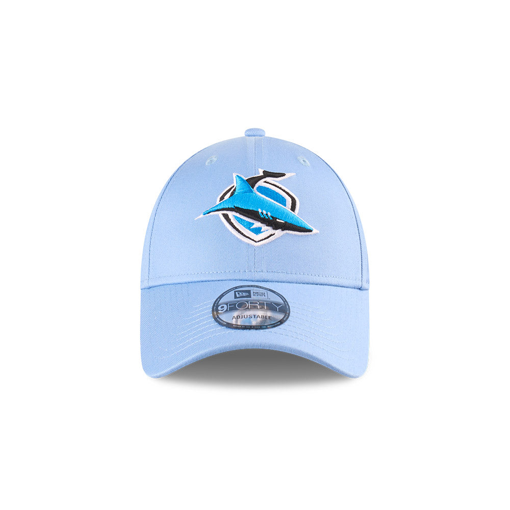 Cronulla-Sutherland Sharks Youth Hat - NRL 2025 Badged Blue OTC 9Forty Kids Strapback Cap - New Era